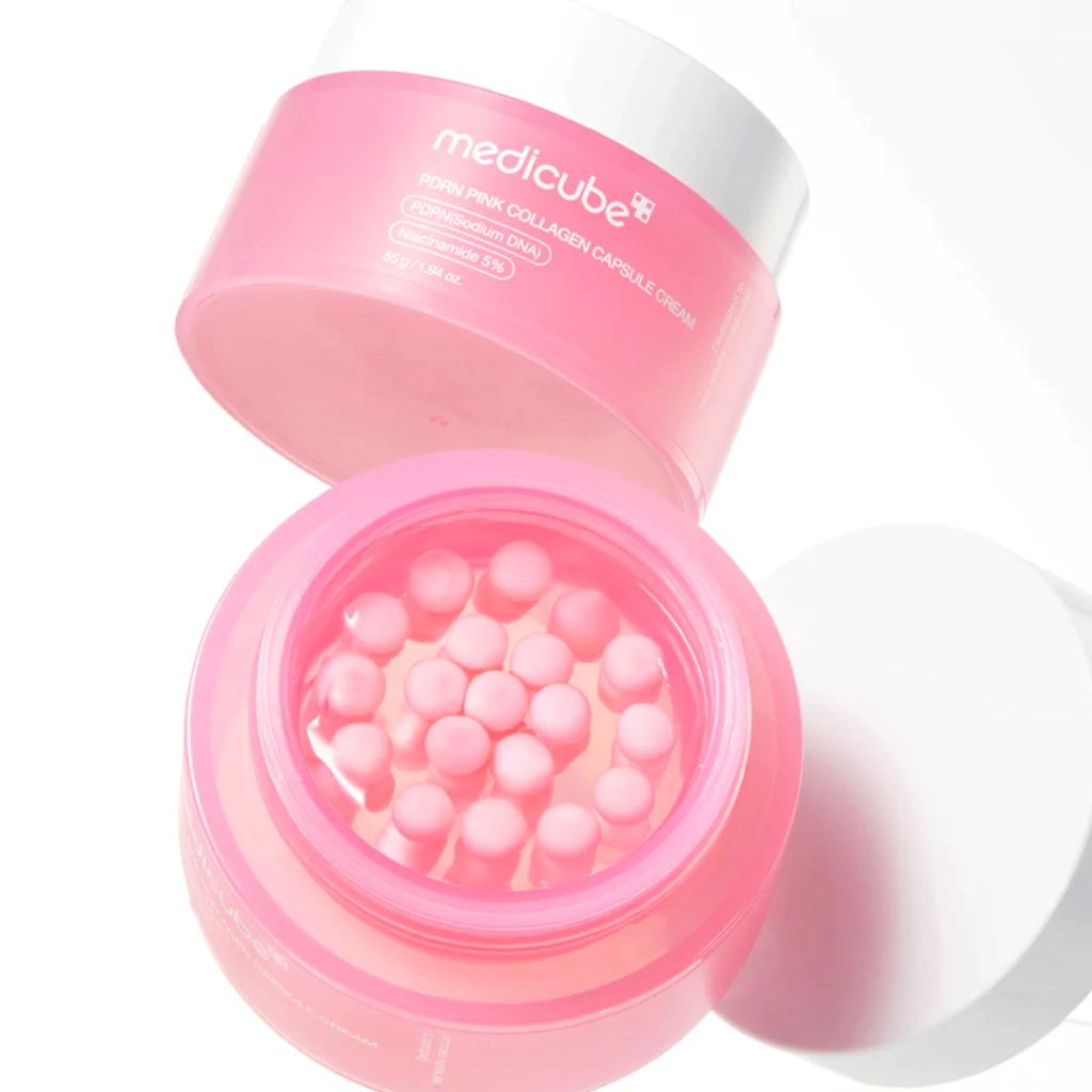MEDICUBE - Creme Hidratante Facial Pink com PDRN em Cápsulas de Colágeno 55g