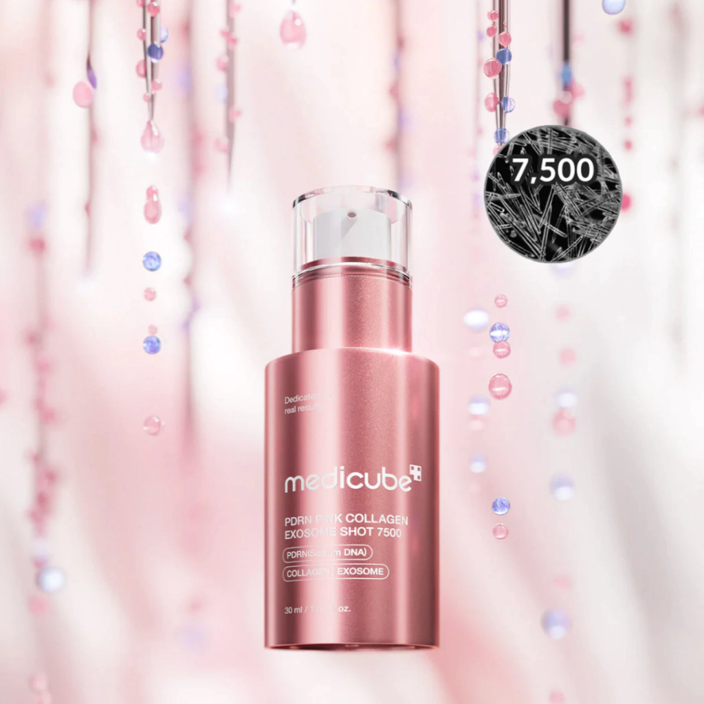 MEDICUBE Sérum Pink PDRN com Colágeno e Exossomas SHOT 7500 30ml