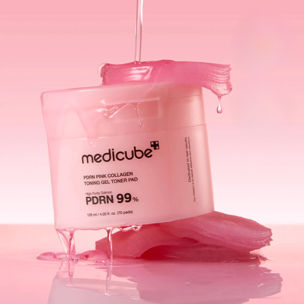 MEDICUBE Toner Pad em Hidrogel Pink com PDRN e Colágeno 120ml